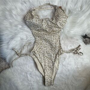 Berlook Chic Beige Patterned One Piece Swimsuit Ｓ 12